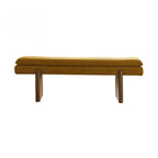French Vintage Solid Wood Fabric Bench with Tailored Cushion Layers