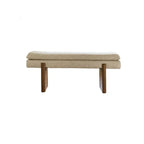 French Vintage Solid Wood Fabric Bench with Tailored Cushion Layers