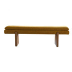 French Vintage Solid Wood Fabric Bench with Tailored Cushion Layers
