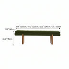 French Vintage Solid Wood Fabric Bench with Tailored Cushion Layers Dimensions