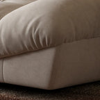 French Vintage Tufted Cloud Sofa With Deep Seat and Matte Textured Upholstery