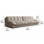 French Vintage Tufted Cloud Sofa With Deep Seat and Matte Textured Upholstery Dimensions