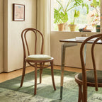 French Vintage Wood Dining Chair Series With Beech Frame and Double-Ring Back