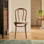 French Vintage Wood Dining Chair Series With Beech Frame and Double-Ring Back