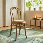 French Vintage Wood Dining Chair Series With Beech Frame and Double-Ring Back