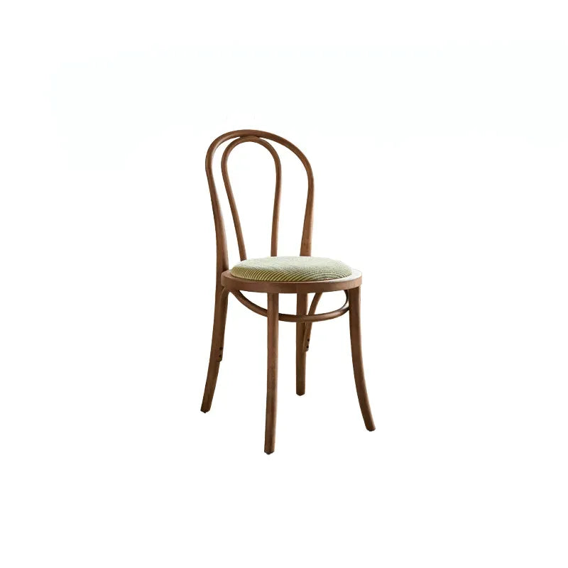 French Vintage Wood Dining Chair Series With Beech Frame and Double-Ring Back