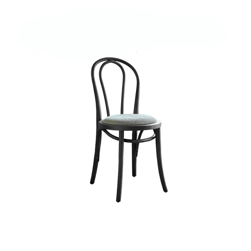 French Vintage Wood Dining Chair Series With Beech Frame and Double-Ring Back