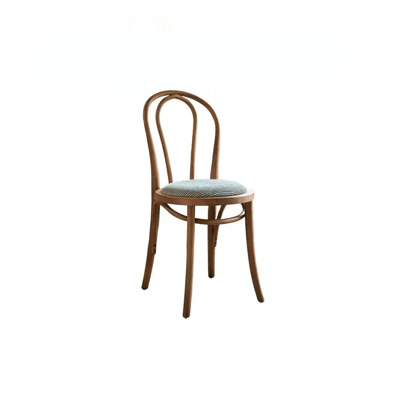 French Vintage Wood Dining Chair Series With Beech Frame and Double-Ring Back