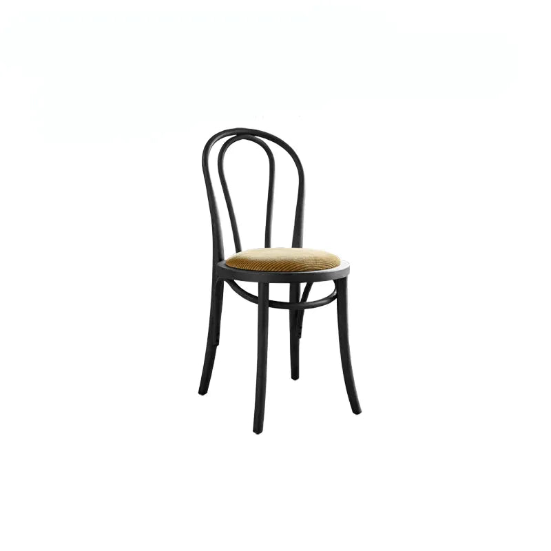 French Vintage Wood Dining Chair Series With Beech Frame and Double-Ring Back