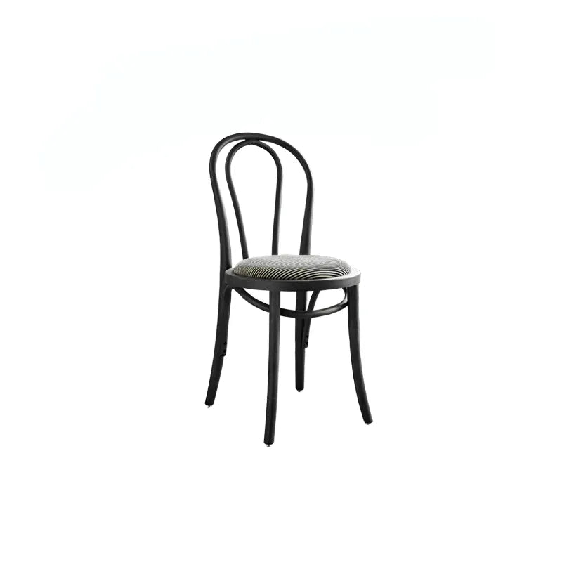 French Vintage Wood Dining Chair Series With Beech Frame and Double-Ring Back