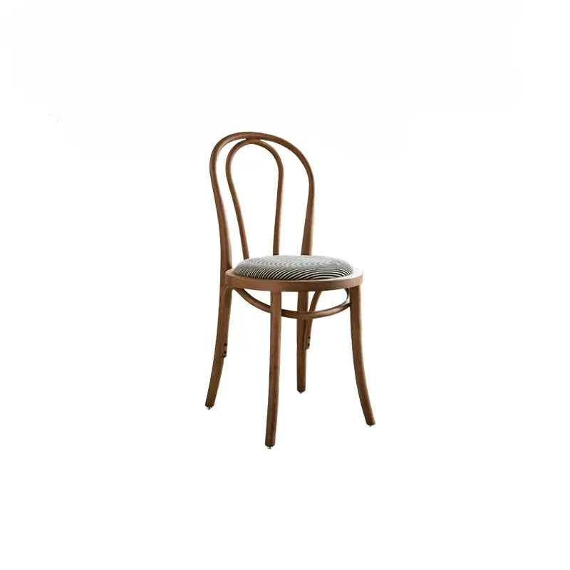 French Vintage Wood Dining Chair Series With Beech Frame and Double-Ring Back