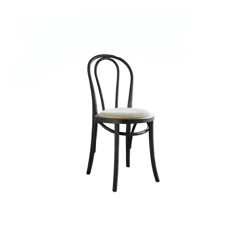 French Vintage Wood Dining Chair Series With Beech Frame and Double-Ring Back
