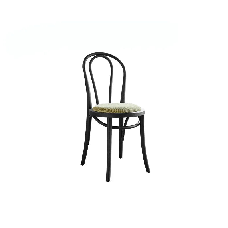 French Vintage Wood Dining Chair Series With Beech Frame and Double-Ring Back