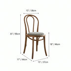 French Vintage Wood Dining Chair Series With Beech Frame and Double-Ring Back Dimensions