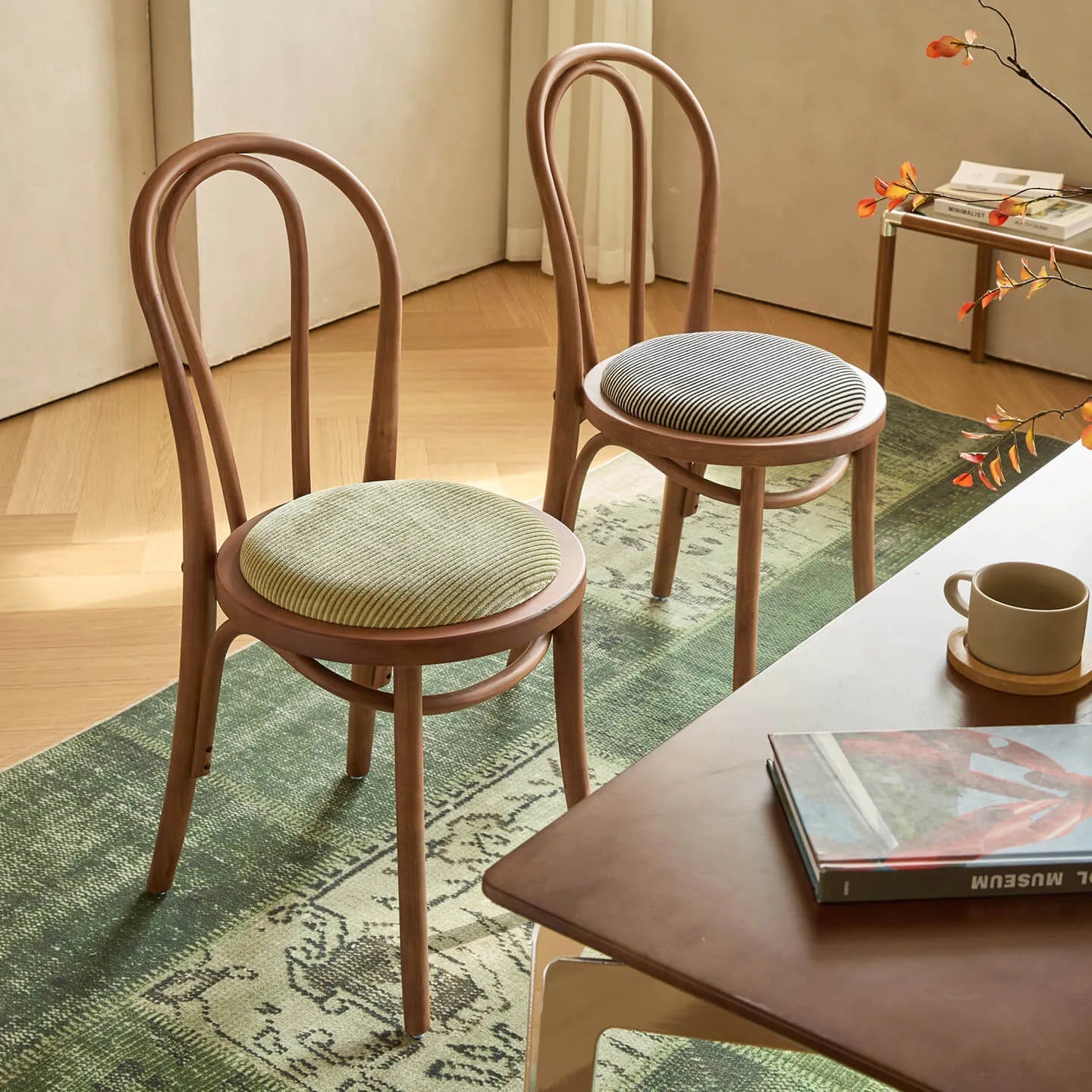 French Vintage Wood Dining Chair Series With Beech Frame and Double-Ring Back Main Product Image