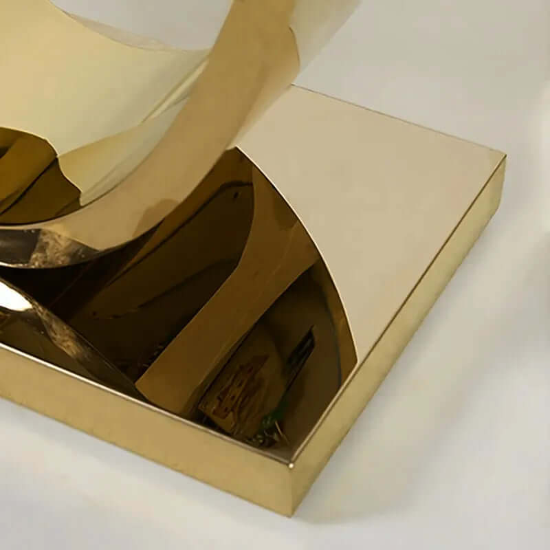 Geometric Base Console Table with Faux Marble & Stainless Steel