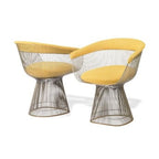 Geometric Iron Mesh Accent Chair with Sculptural Frame and Breathable Design