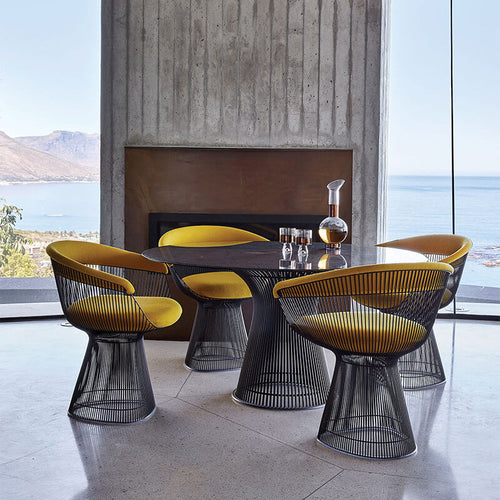 Geometric Iron Mesh Accent Chair with Sculptural Frame and Breathable Design Main Product Image