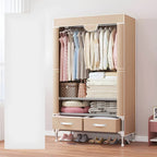 Geometric Metal Wardrobe Armoire With Drawers and Soft-Close Doors