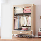 Geometric Metal Wardrobe Armoire With Drawers and Soft-Close Doors
