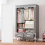 Geometric Metal Wardrobe Armoire With Drawers and Soft-Close Doors