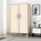 Geometric Metal Wardrobe Armoire With Drawers and Soft-Close Doors