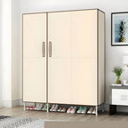 Geometric Metal Wardrobe Armoire With Drawers and Soft-Close Doors