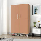 Geometric Metal Wardrobe Armoire With Drawers and Soft-Close Doors