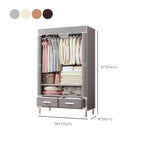 Geometric Metal Wardrobe Armoire With Drawers and Soft-Close Doors Dimensions