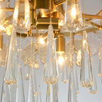 Glam 5-Tier Gold Metal Chandelier with Crystal Accents