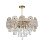 Glam 5-Tier Gold Metal Chandelier with Crystal Accents