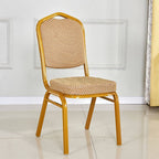 Glam Armless Side Chair with Gold Metal Legs and Upholstered Seat