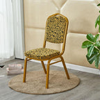 Glam Armless Side Chair with Gold Metal Legs and Upholstered Seat