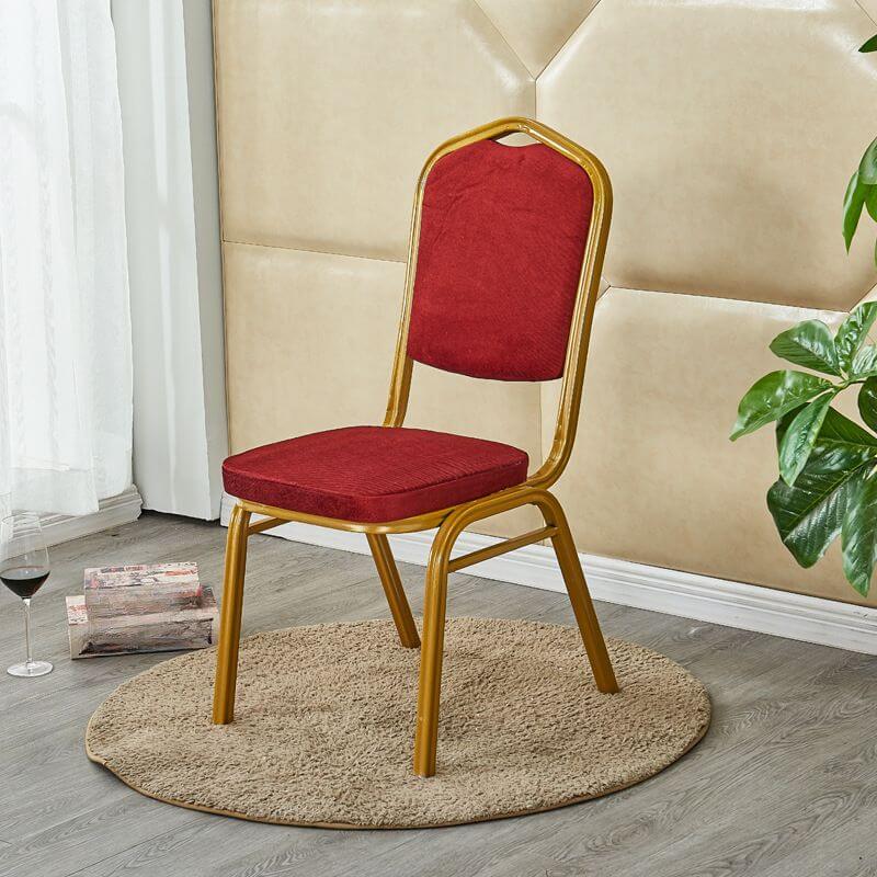 Glam Armless Side Chair with Gold Metal Legs and Upholstered Seat