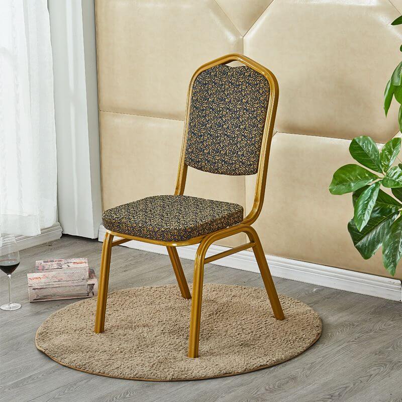 Glam Armless Side Chair with Gold Metal Legs and Upholstered Seat