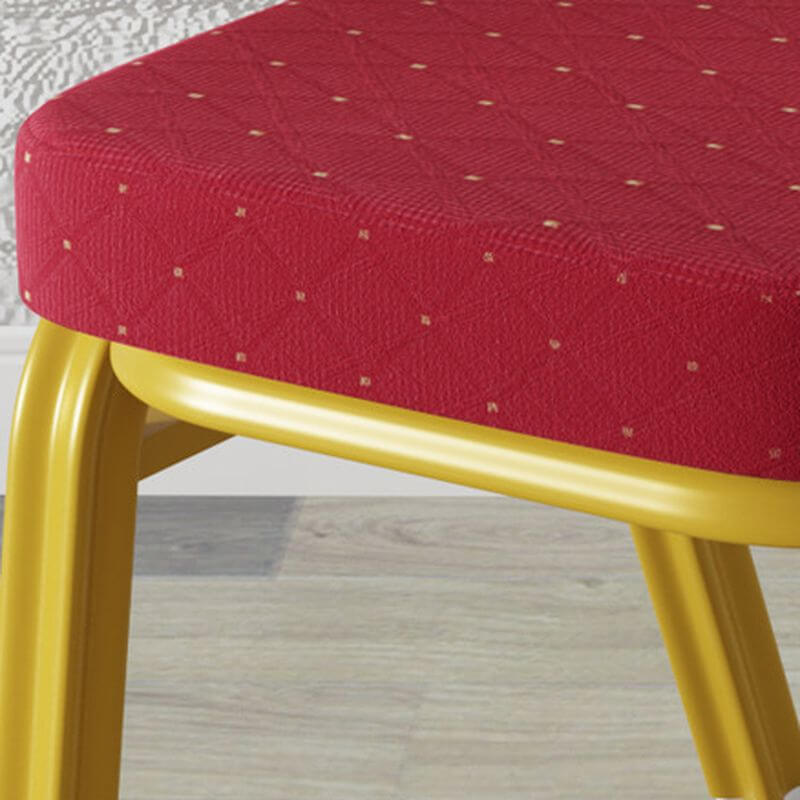 Glam Armless Side Chair with Gold Metal Legs and Upholstered Seat