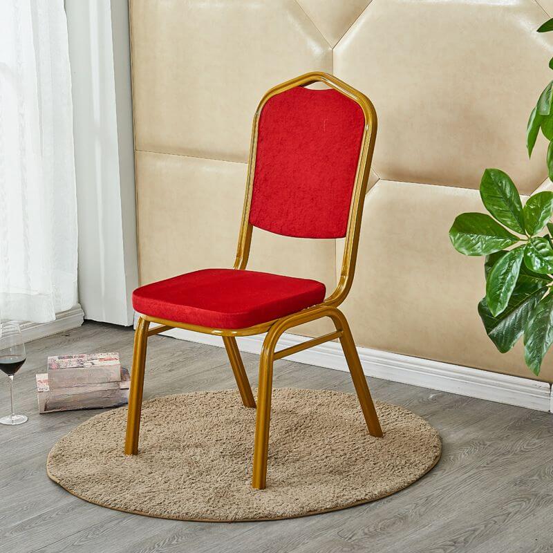 Glam Armless Side Chair with Gold Metal Legs and Upholstered Seat