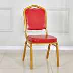 Glam Armless Side Chair with Gold Metal Legs and Upholstered Seat