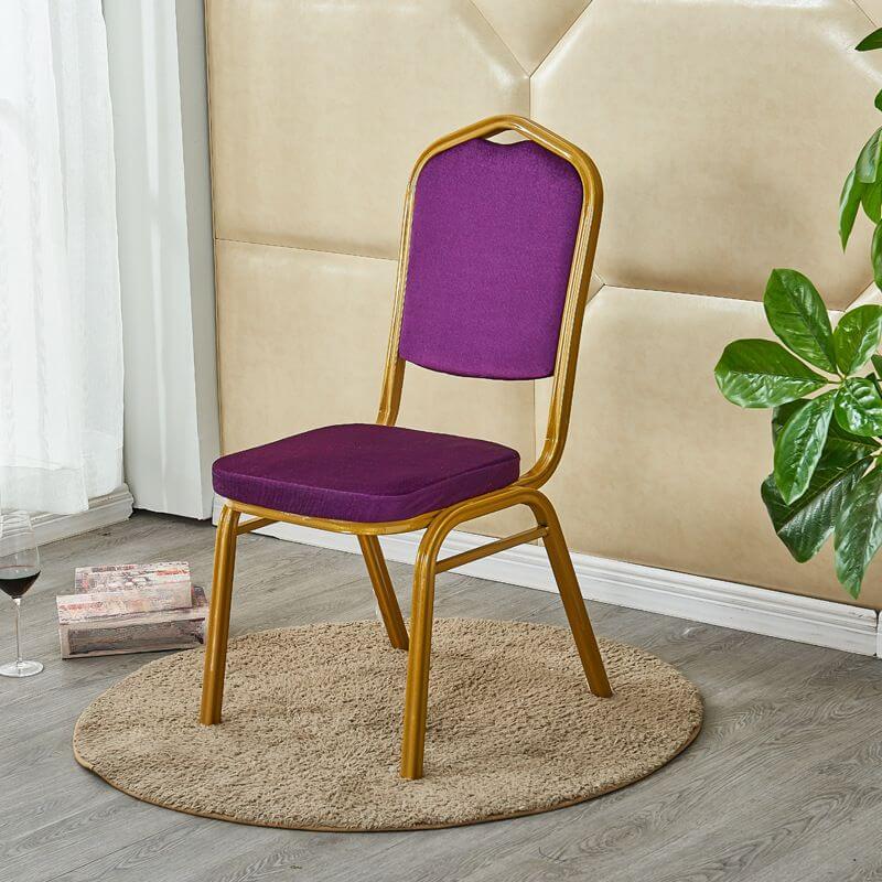 Glam Armless Side Chair with Gold Metal Legs and Upholstered Seat