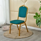 Glam Armless Side Chair with Gold Metal Legs and Upholstered Seat