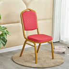 Glam Armless Side Chair with Gold Metal Legs and Upholstered Seat