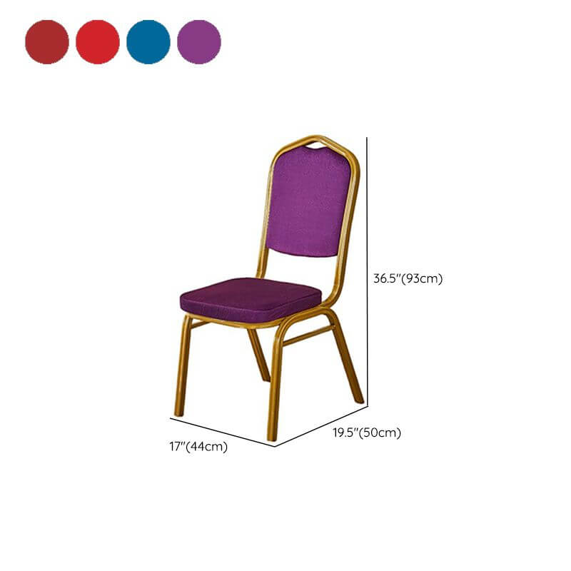 Glam Armless Side Chair with Gold Metal Legs and Upholstered Seat Dimensions