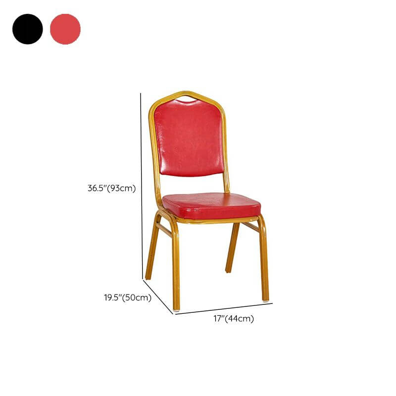 Glam Armless Side Chair with Gold Metal Legs and Upholstered Seat Dimensions