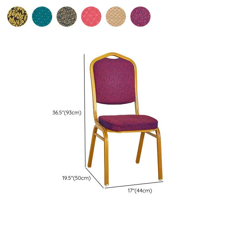 Glam Armless Side Chair with Gold Metal Legs and Upholstered Seat Dimensions