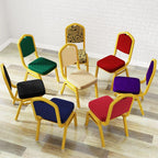 Glam Armless Side Chair with Gold Metal Legs and Upholstered Seat Main Product Image
