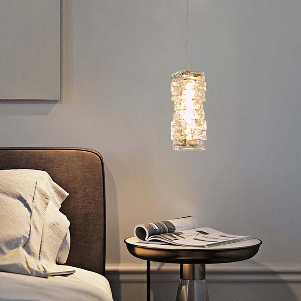 Glam Crystal Pendant Light with Adjustable LED and Unique Design