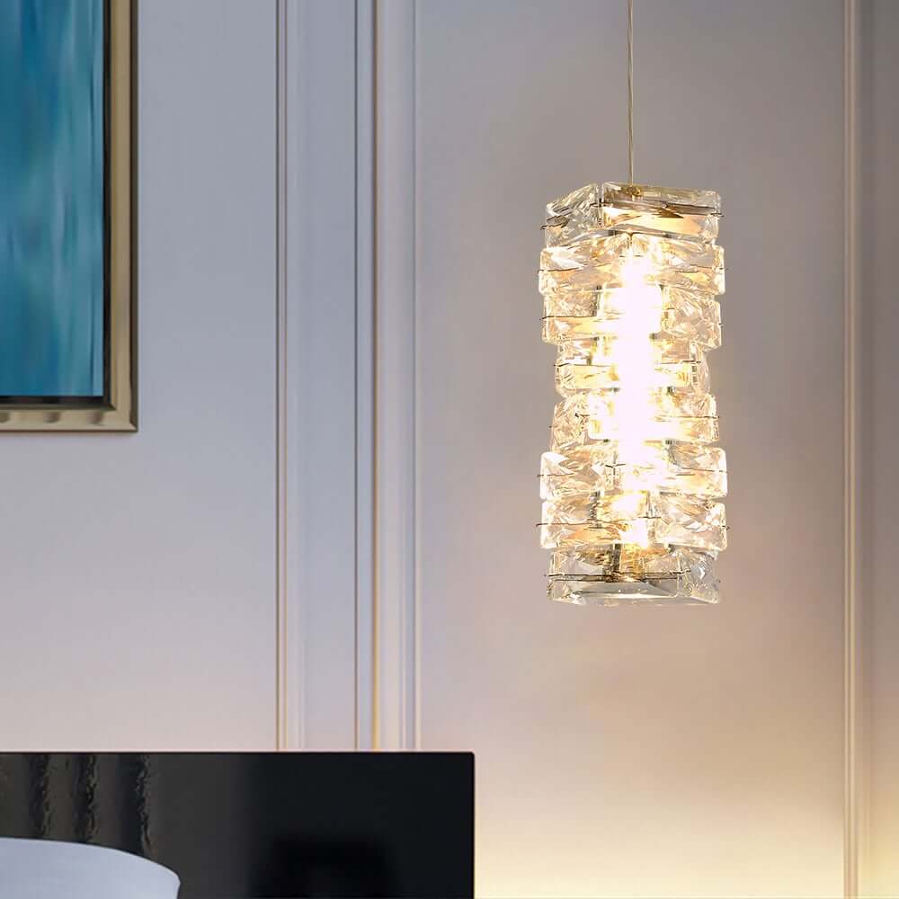 Glam Crystal Pendant Light with Adjustable LED and Unique Design