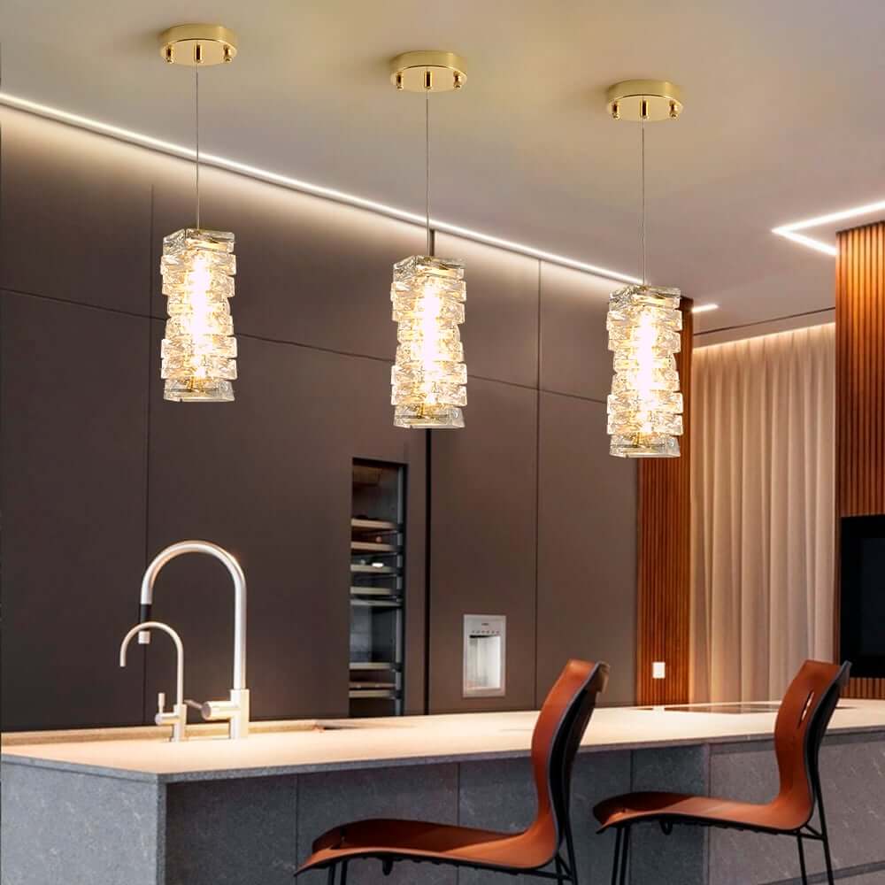 Glam Crystal Pendant Light with Adjustable LED and Unique Design