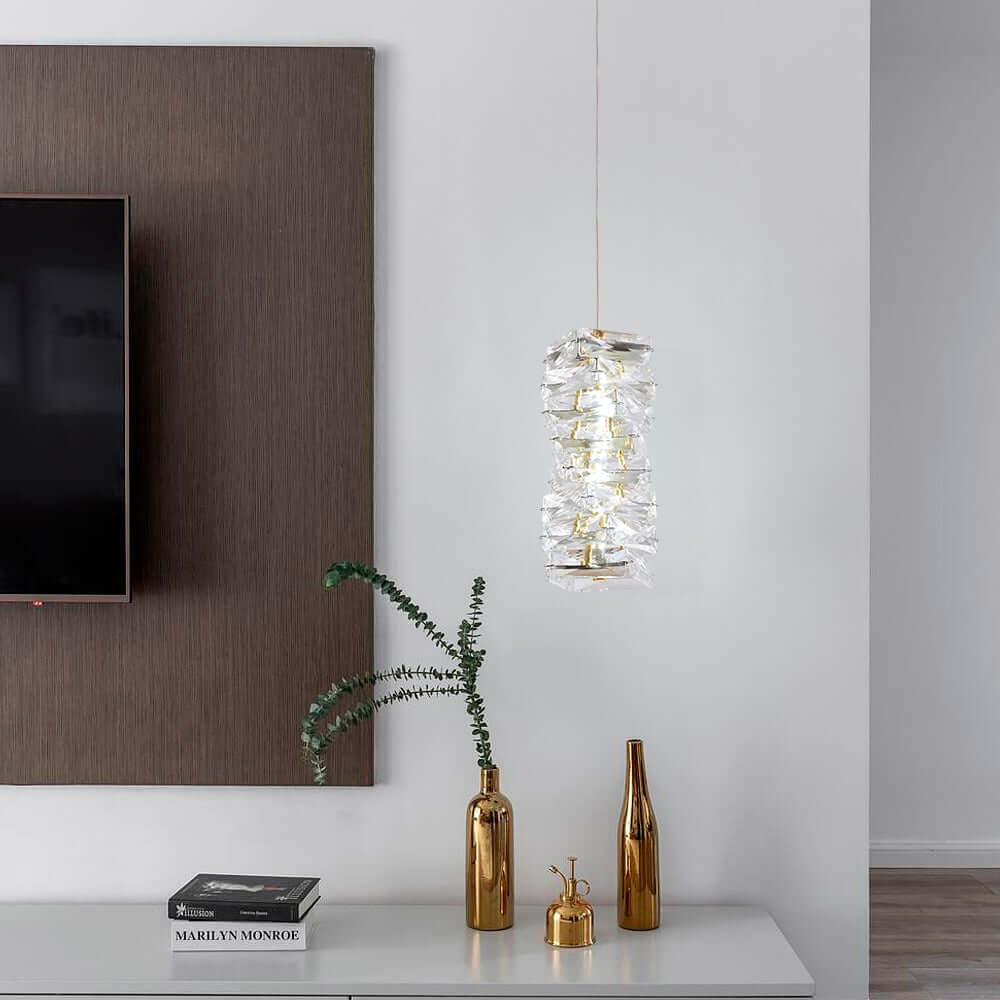 Glam Crystal Pendant Light with Adjustable LED and Unique Design