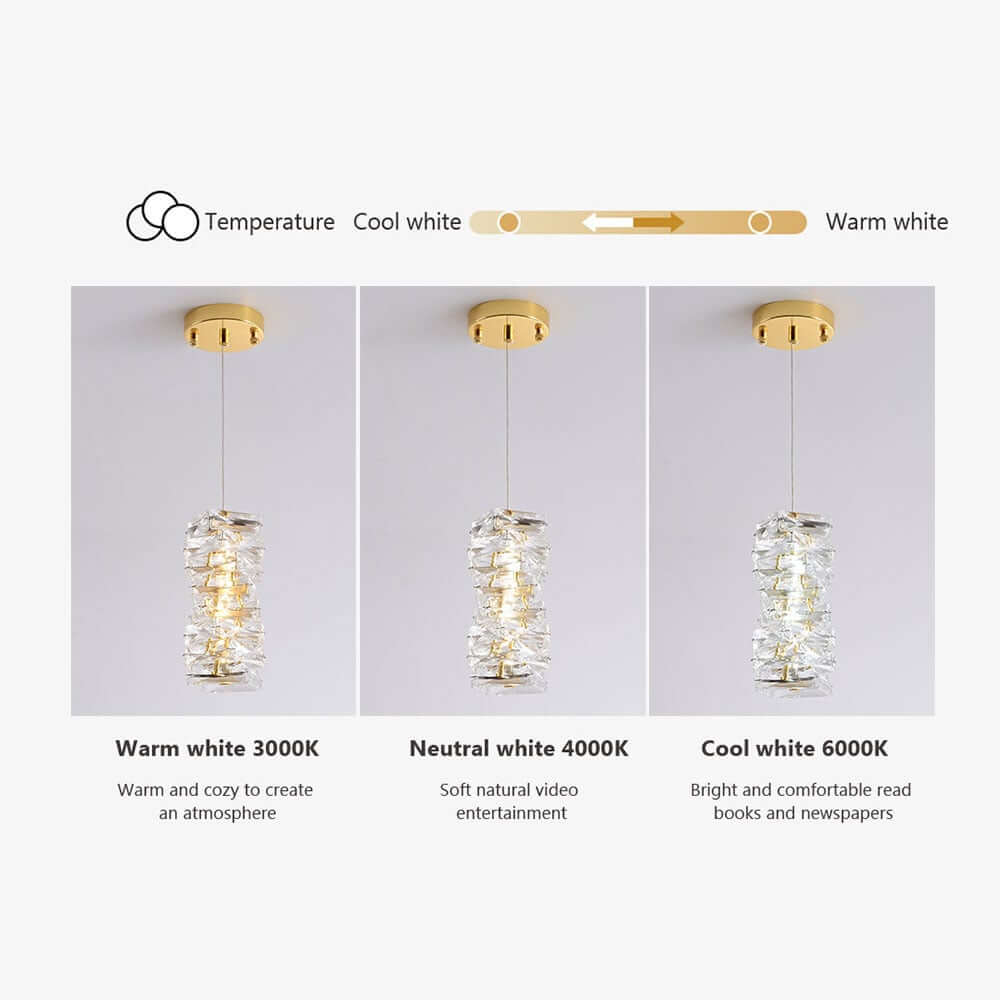 Glam Crystal Pendant Light with Adjustable LED and Unique Design